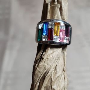 Silver Tone Rainbow Ring (16)